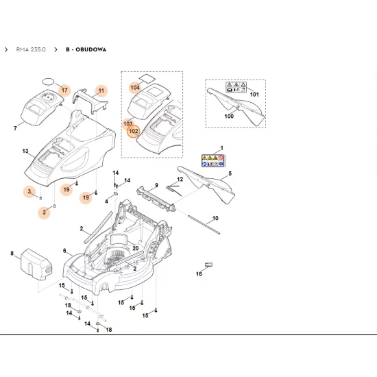 STIHL Pokrywa silnika kompl. 6311 760 2292